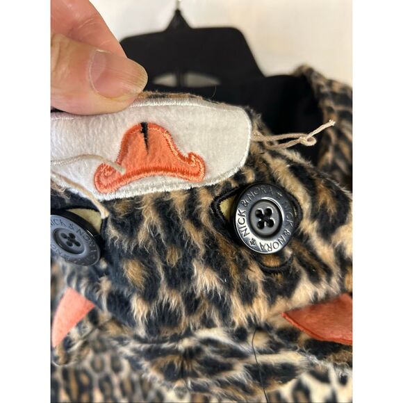 Nick Nora XL pajamas Cheetah Leopard Cat brown black zipper suit hooded - Picture 6 of 7